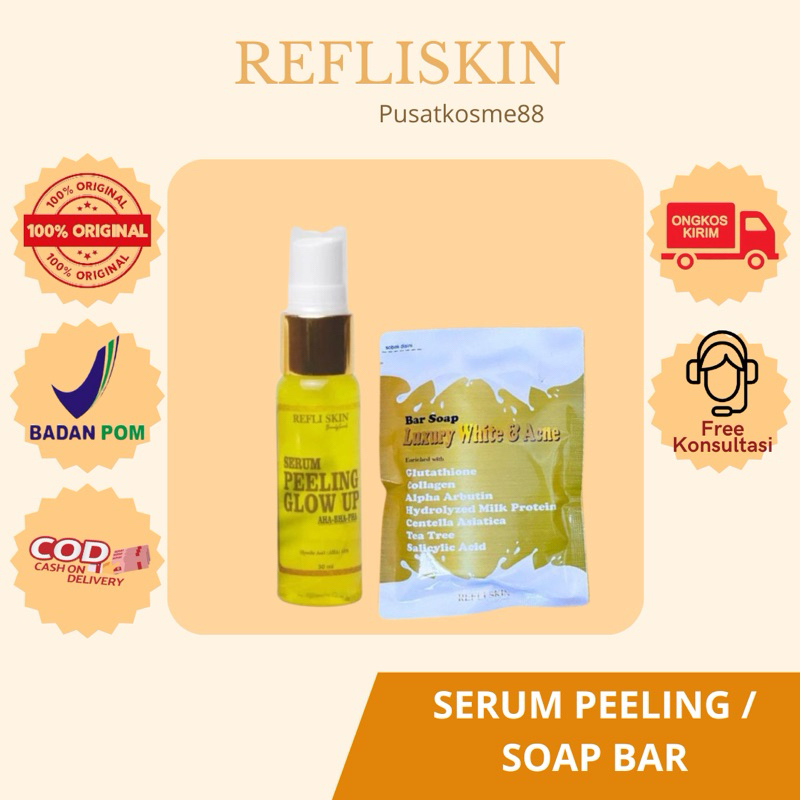 LGLOW SERUM PEELING LUXURY & L GLOW BAR SOAP WHITE & ACNE