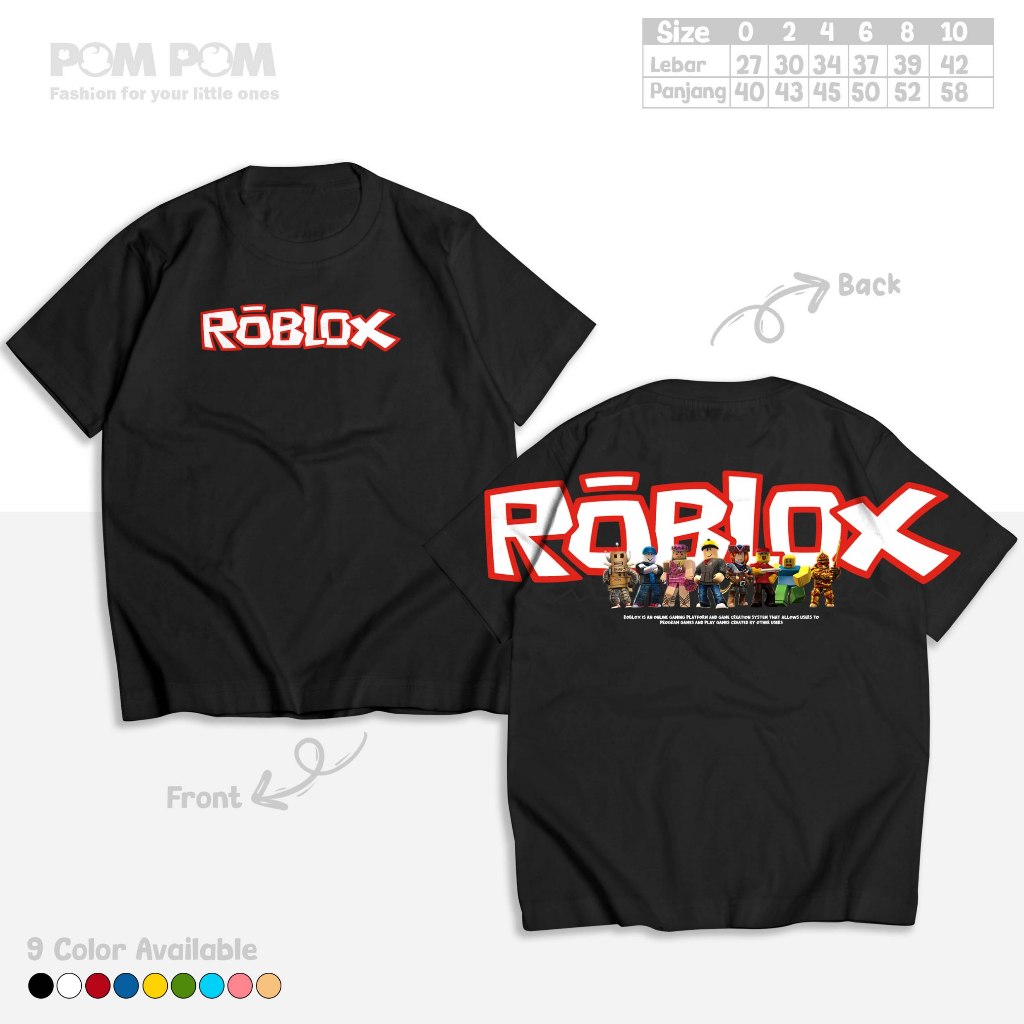 Baju Kaos Anak Robloxs Lego Minecraft Mine Craft Usia 0-11 Tahun Bahan Cotton | Atasan Distro Anak B
