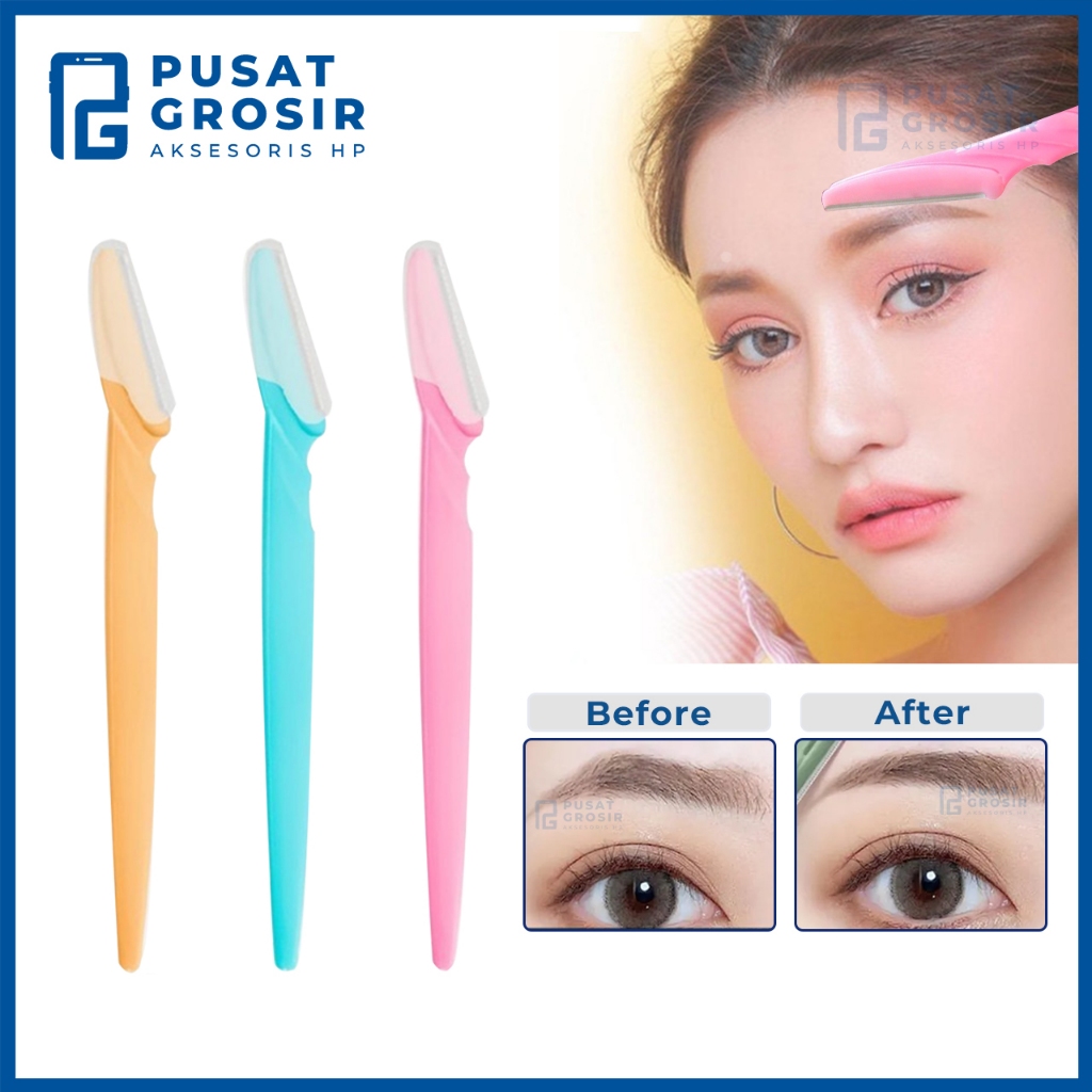 Pisau Cukur Alis Cukuran Alis Cambang Serbaguna Eyebrow Razor Blade Alat Pengerok Alis Manual