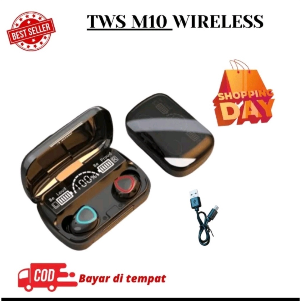 Headset TWS F9 M10 M90 Bluetooth 5.3 Kualitas suara HD / Headset Earbud Bluetooth 5.0