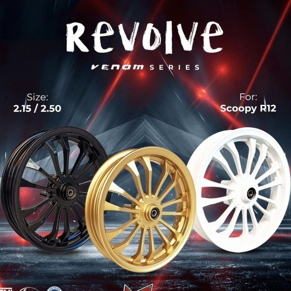 Velg bintang racing Rossi REVOLVE palang 14 Scoopy 2020 ring 12 GOLD