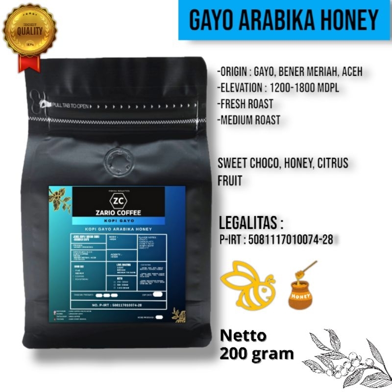 

Kopi Gayo Arabika Honey 200 Gram
