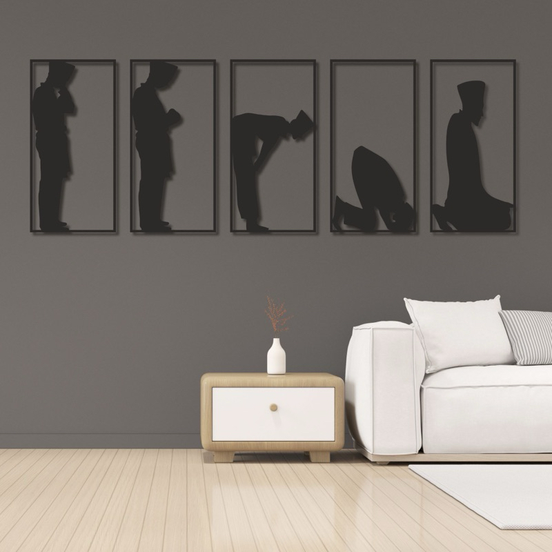 5 Panel Sholat 5 waktu / wall decor