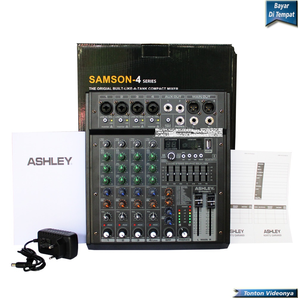 Mixer Ashley Samson4 Samson 4 Original 4 Channel Bluetooth / Mixer Audio Ashley Samson4 4Ch Ashley