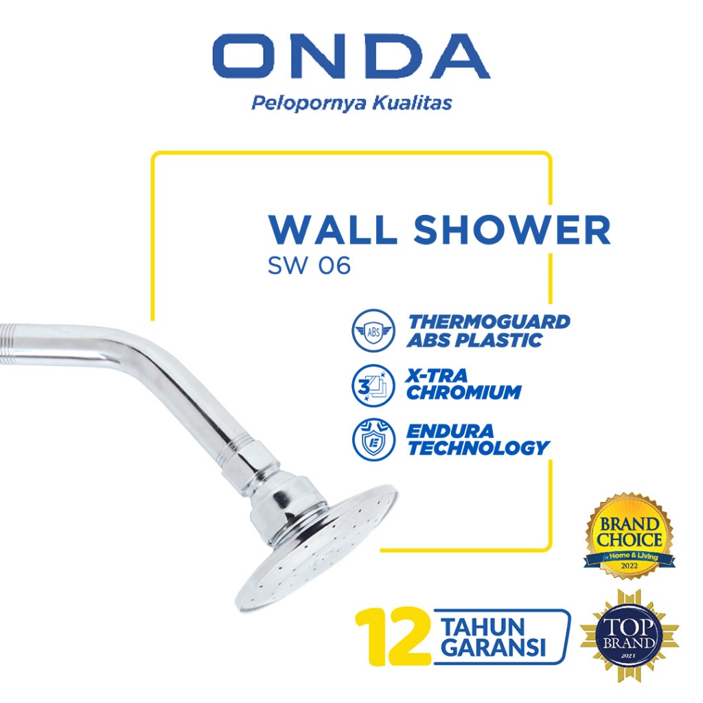 ONDA Kepala Shower Mandi Tanam Tembok Kuat dan Tahan Lama SW 06 1/2"