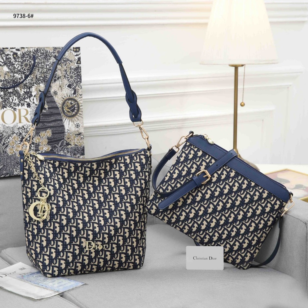 TAS WANITA 9738-6 CD Oblique Jacquard Hobo Bag With SlingBag