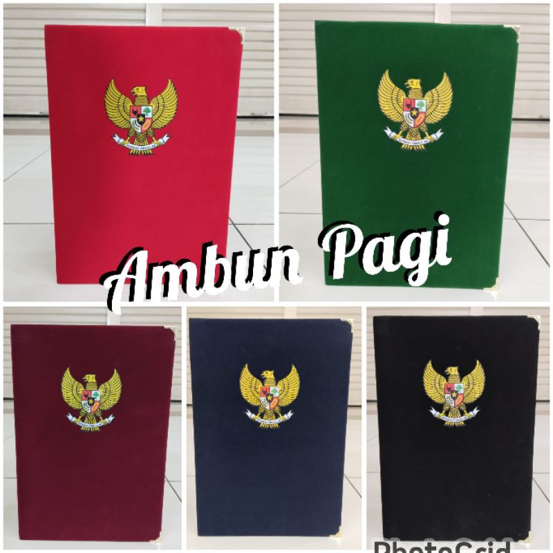 

best seller custom warna map sekolah map bludru upacara bendera logo Garuda