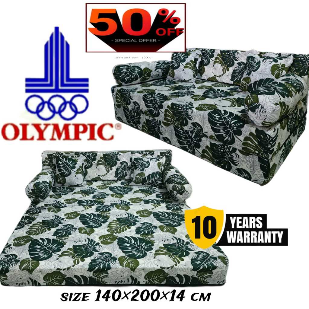 Sofa Bed MJM Kasur Lipat OLYMPIC Tebal 14 cm Ukuran 140x200