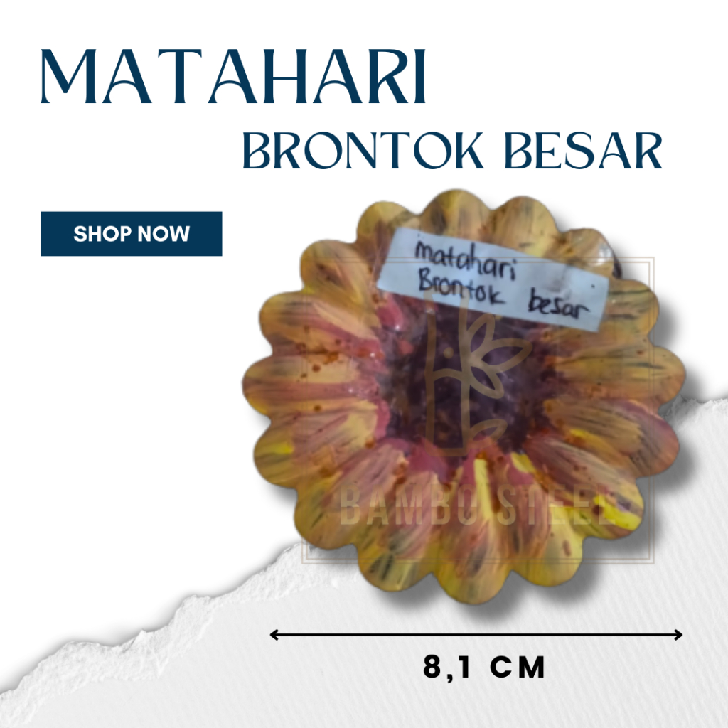 Ornamen Aksesoris Pagar Besi Motif Bunga Matahari Brontok Besar Plat Besi