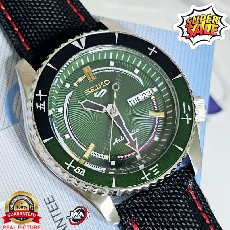Seiko 5 One Piece Zoro Original Jam Tangan Pria  Automatic Free Box Ori