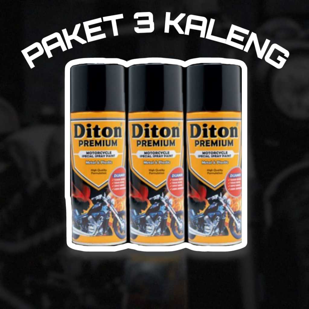 B. PAKET 3 KALENG pilox cat semprot pilox DITON PREMIUM 400cc  metallic black 9239 400cc 9610 silver