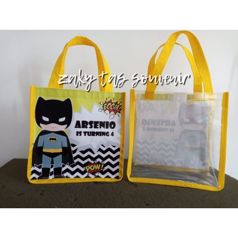 

Tas souvenir ultah kotak full mika batman