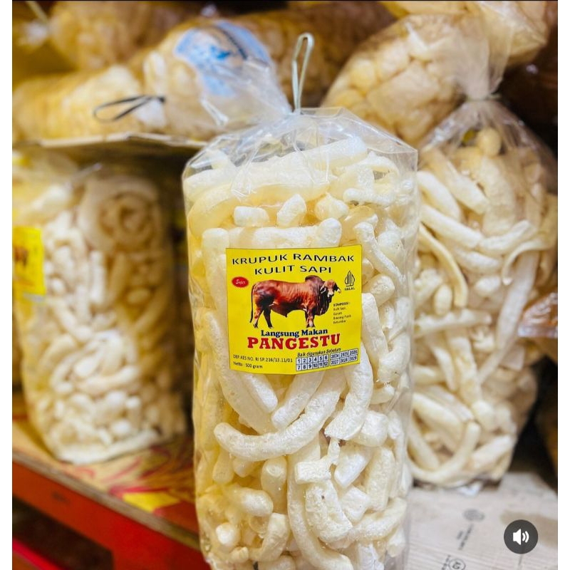 

KRUPUK RAMBAK KULIT SAPI PANGESTU KEMASAN REPACK 100GRAM