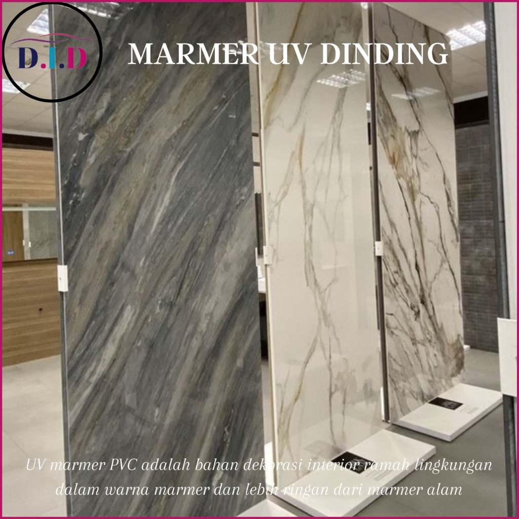DID - Marmer UV Dinding Panel PVC UV Marmer Glossy Marmer Dekorasi Dinding Marble High Quality