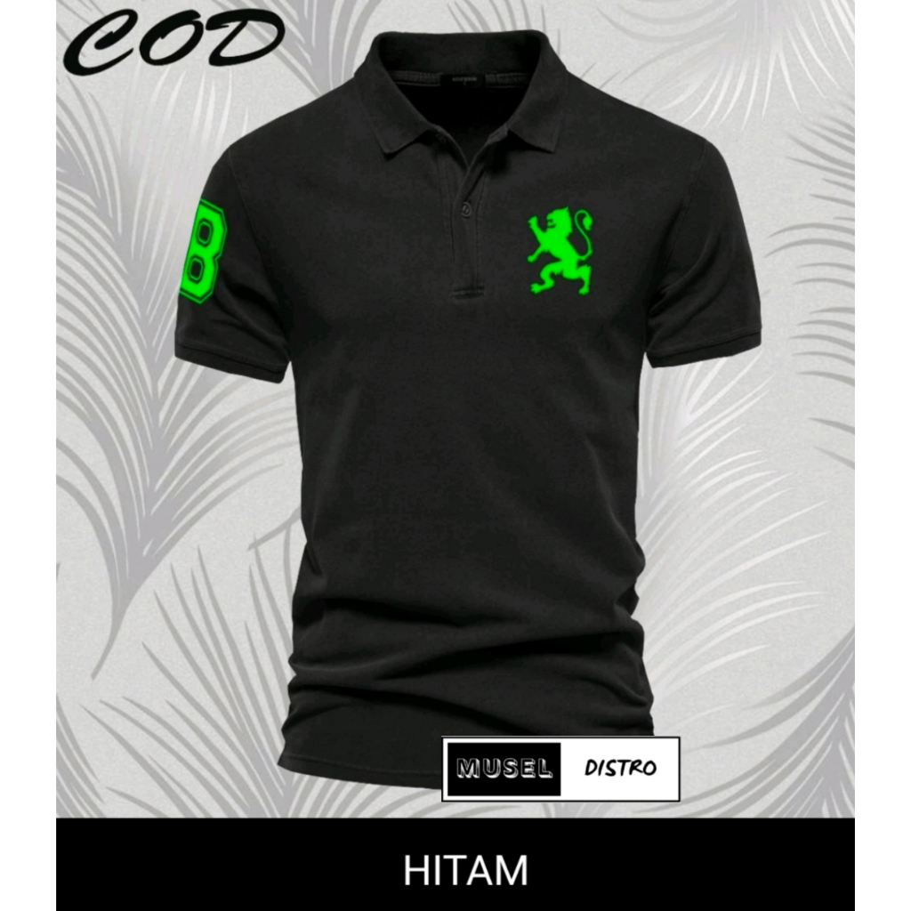Kaos Polo Shirt Kerah Giordano tex Hijau Kaos kerah Dewasa/Kaos Kerah Lengan Pendek/Kaos Polo Couple