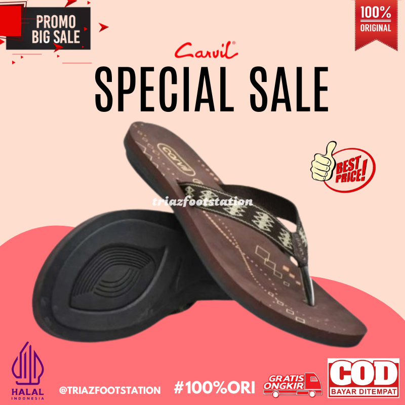 Carvil Sandal Wanita Chintya-L Sendal Jepit Perempuan Dewasa Flat Teplek Murah Sponge | 100% Origina