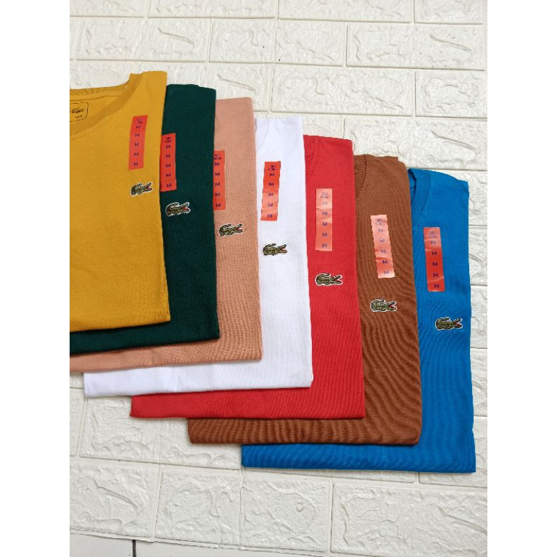 Kaos LACOSTE Wanita dan Pria LENGAN PENDEK Kaos Polos LACOSTE Original Logo Bordir Cewek Cowok Unise