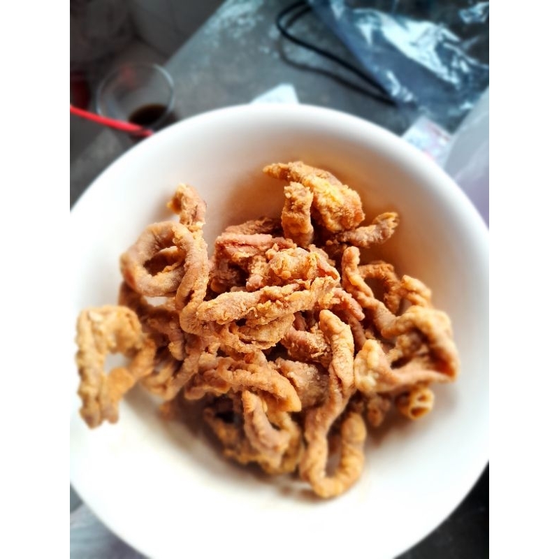 

Kripik usus original/cemillan enak/cemilan krispi/makanan pedas