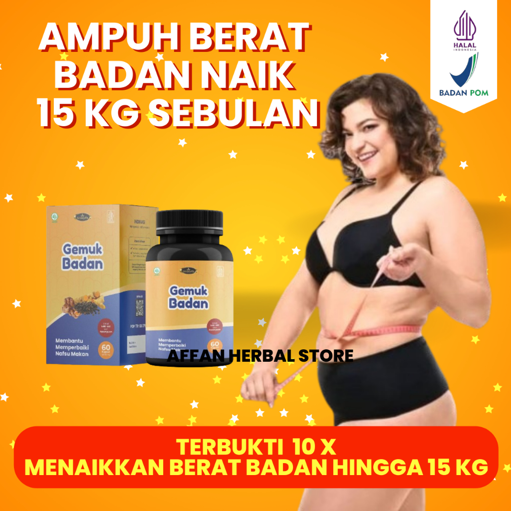Penggemuk Badan BPOM Obat Herbal Gemuk Badan Untuk Dewasa dan Anak / Obat Gemuk Badan Permanen - Pen