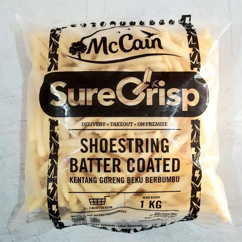

Mc Cain Sure Crisp Kentang Shoestring Batter Coated 1kg