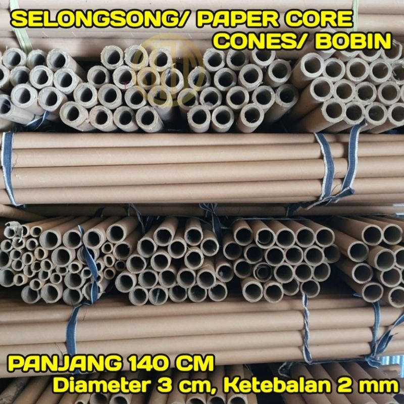 

SELONGSONG/ CONES/ PAPER CORE/ BOBIN KARDUS | 3 CM X 140 CM | ALAT PACKING