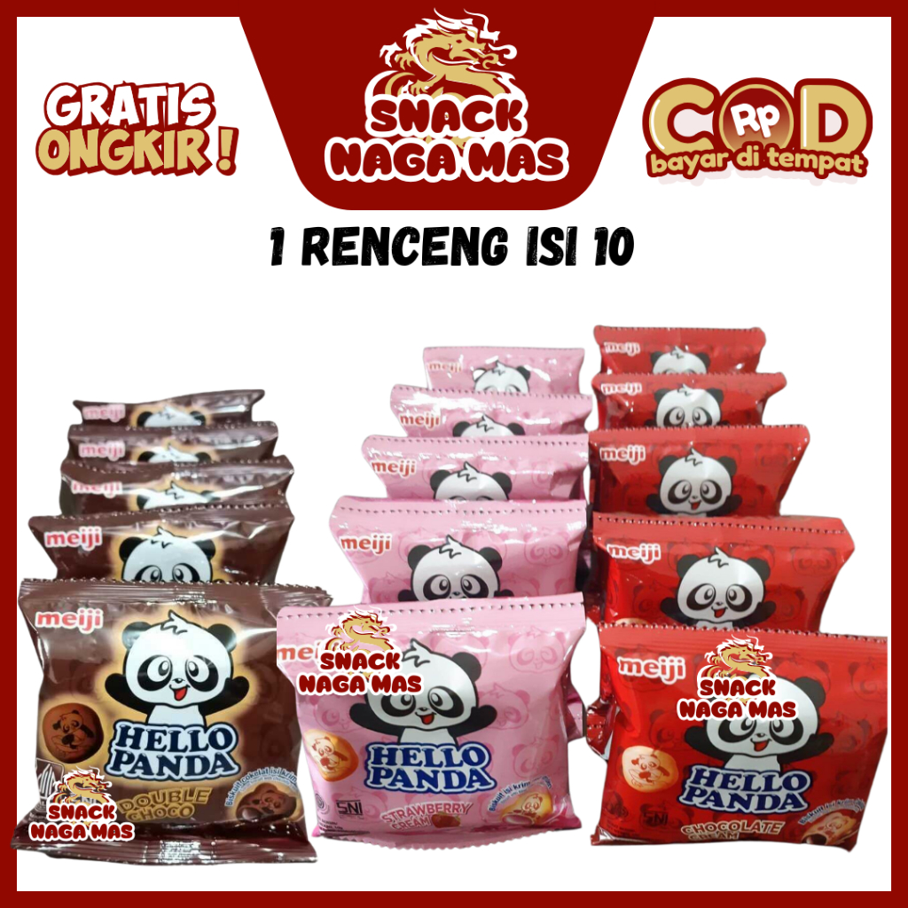 

HELLO PANDA BISKUIT MEIJI COKLAT / STRAWBERRY RENCENG [ISI 10 PCS]