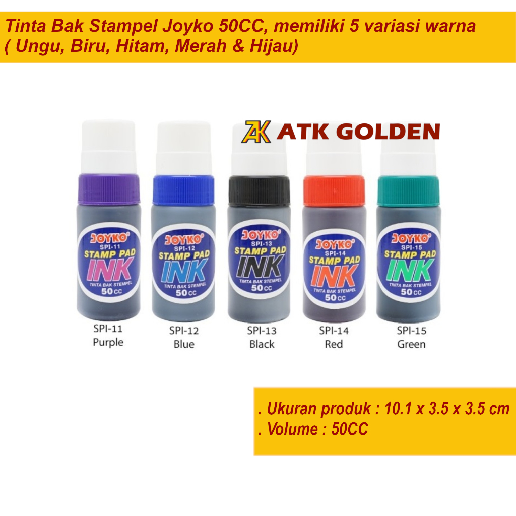 

Tinta Bak Stempel/Stamp Pad Ink Joyko 50CC