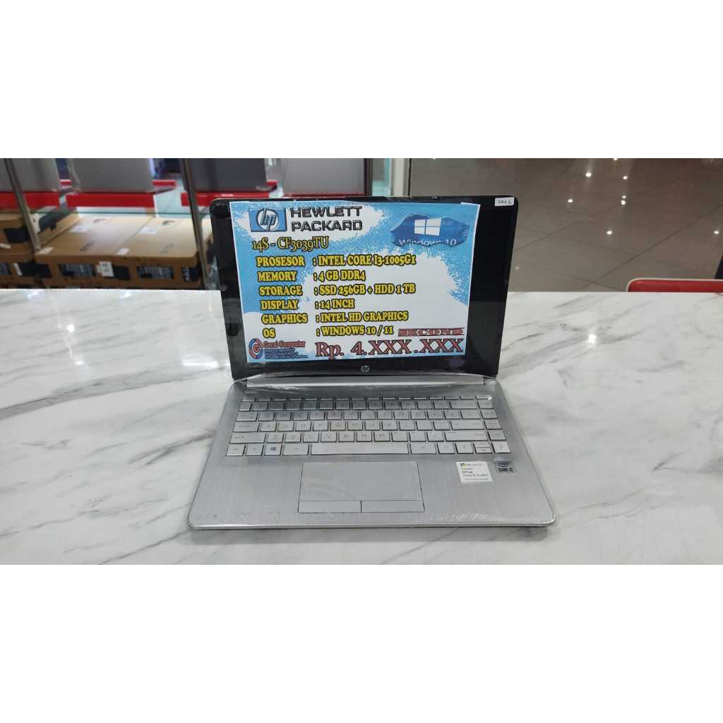 LAPTOP MURAH HP 14S - CF3039TU / I3 - 1005G1 / 4 / 256 / 1 TB (2964)