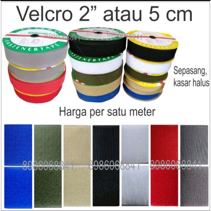 

Perekat Set (Sepasang Kasar Halus) Perekat Velcro Magic Tape Perekat Sepatu Baju Tas Tas Ransel Kerajinan Perekat Velcro Magic Tape 2" ATAU 5 CM