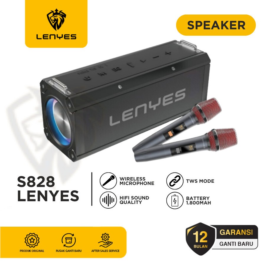 Lenyes S828 speaker bluetooth portable wireless karaoke 120w original