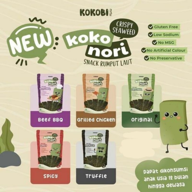 

Kokobi Koko Nori Crispy Seaweed Snack Rumput Laut