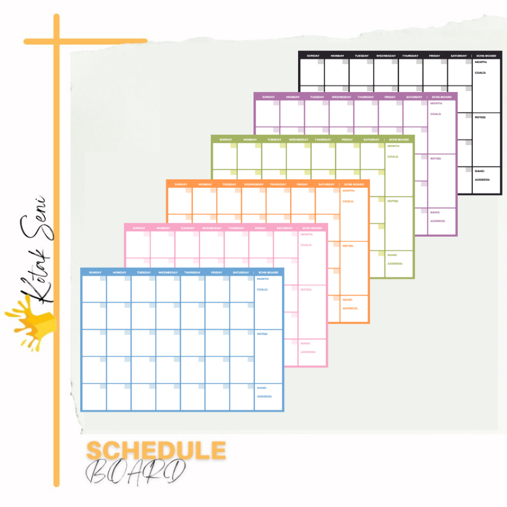 

Schedule Board Pastel dan Scheduleboard Warna Dasar / Papan Tulis Dinding / Papan Tulis Kertas / Paket