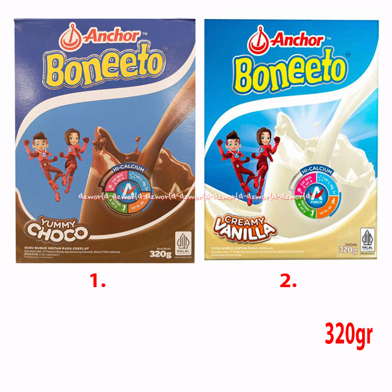 

Boneeto Anchor 320gr Susu Boneto Yummy Choco Creamy Vanilla Susu Bubuk Krimi Vanila Yami Choko Coklat Chocolate Ancor 320 gr