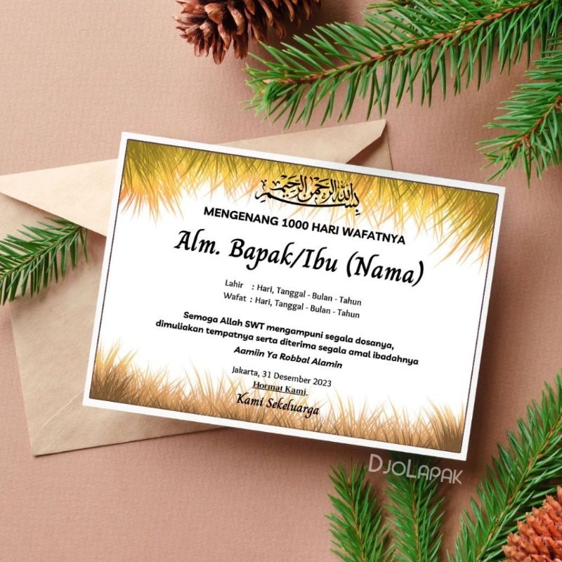 Sticker Nasi Kotak Mengenang Meninggal Wafat 7/40/100/1000 Hari Wafat