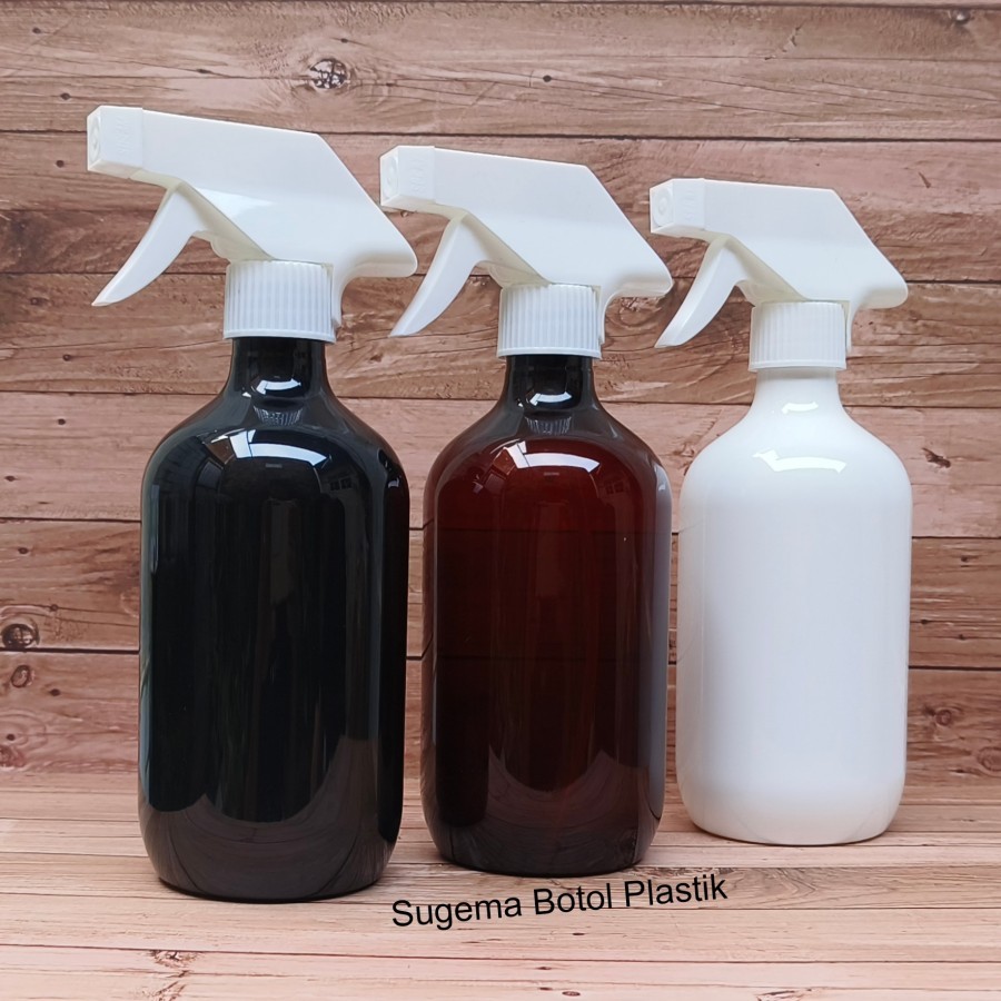 Botol Kispray Kosong Semprot 500ml Hitam Putih Coklat / Botol Spray 500 Ml Tutup Putih