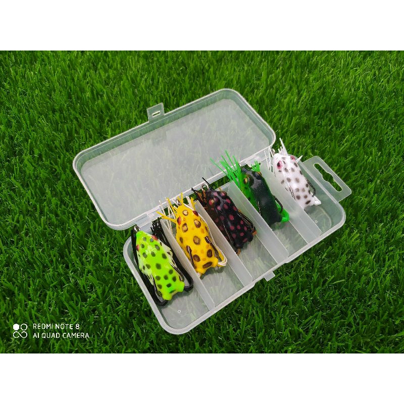 PAKET 5PCS UMPAN CASTING GABUS - SOFTFROG PLUS BOX LURE