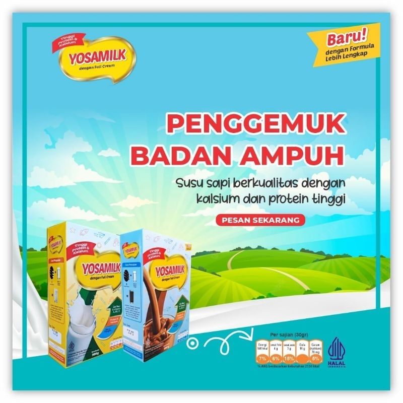 

Yosamilk Premium Susu Penggemuk Peninggi Badan Anak Dan Dewasa Terlaris BPOM 500gram