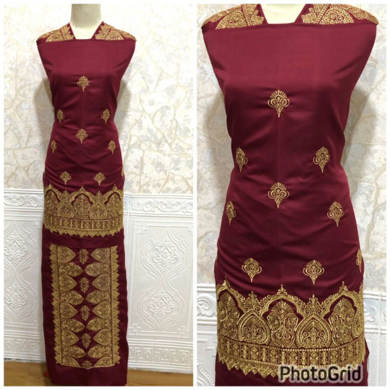 Bahan Baju Kurung Bordir Motif Songket Melayu/Motif Bordir Songket Melayu Mulz - 04