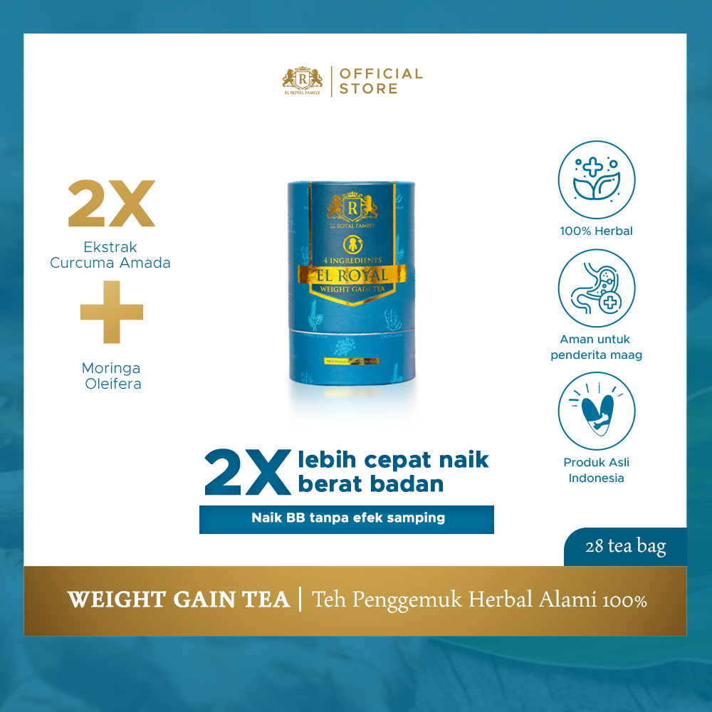 

l Royal Weight Gain Tea - Teh Penggemuk 1 PCS - 2X Kali lebih cepat naik berat badan - Solusi Naik BB Tanpa Efek Samping