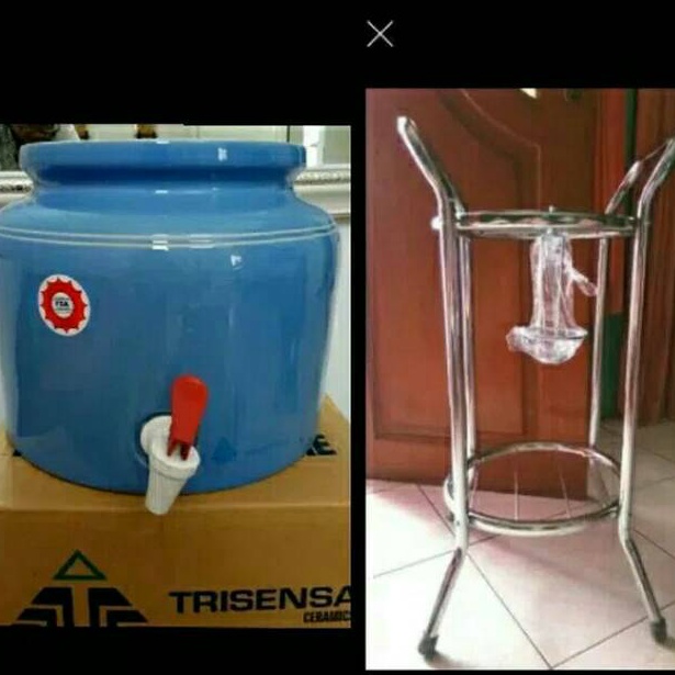 Stok Terbaru GUCI AIR GALON GUCI KERAMIK GALON  KAKI GUCI STAENLESSMOTIF POLOS