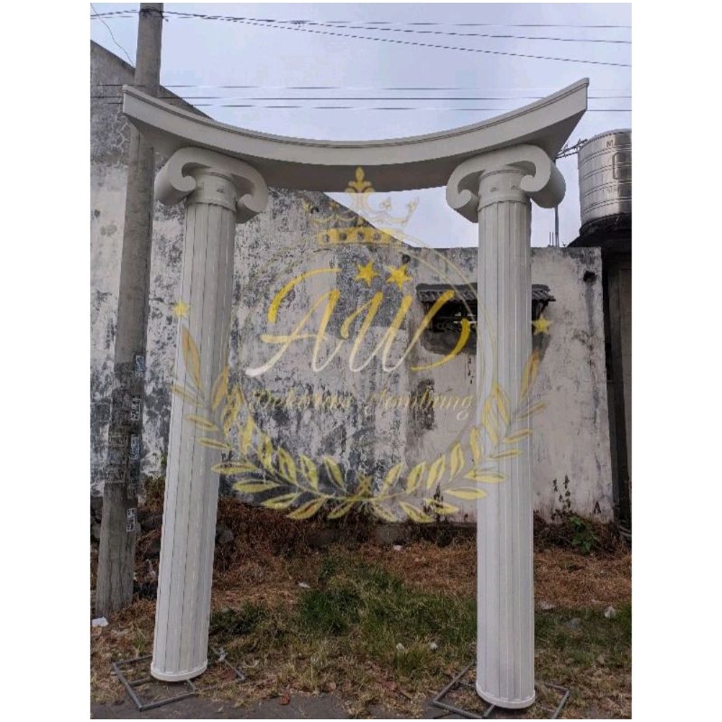 backdrop terbaru pilar bulat, dekorasi terbaru, pelaminan terbaru,