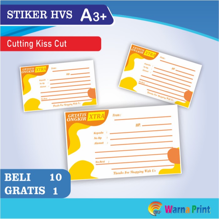 

Cetak Stiker HVS A3+ (Print + Cutting)