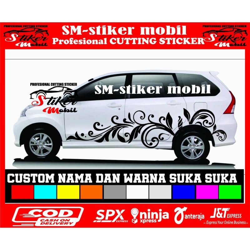 stiker mobil avanza xenia calya sigra terios toyota rush stiker variasi mobil motif batik bunga