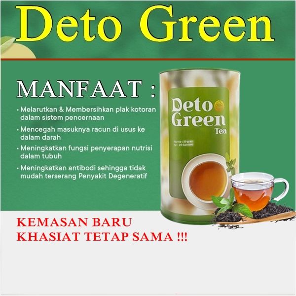 Deto Green Tea Teh Detox Pembersih Usus Kotor Obat Herbal Pencuci Usus Besar