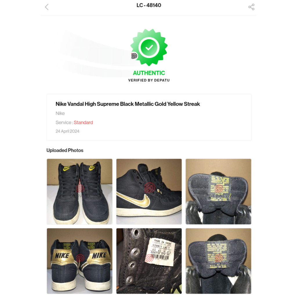 Nike Vandal High Supreme Black Metallic Gold