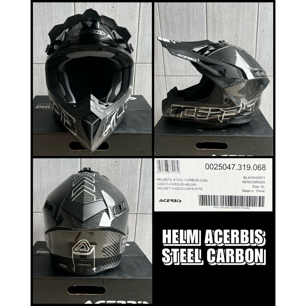 Helm Acerbis steel carbon original size XL