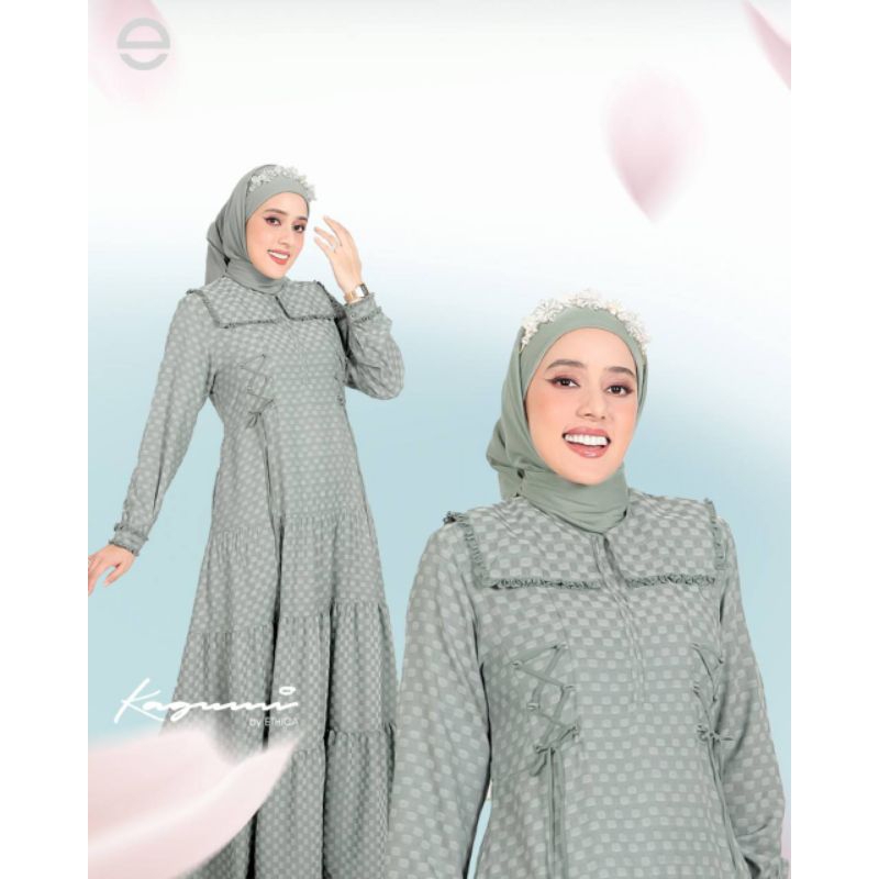Gamis Bunda ETHICA KAGUMI 302 WAVE GREEN | SARIMBIT KELUARGA ROYAL 03 WAVE GREEN