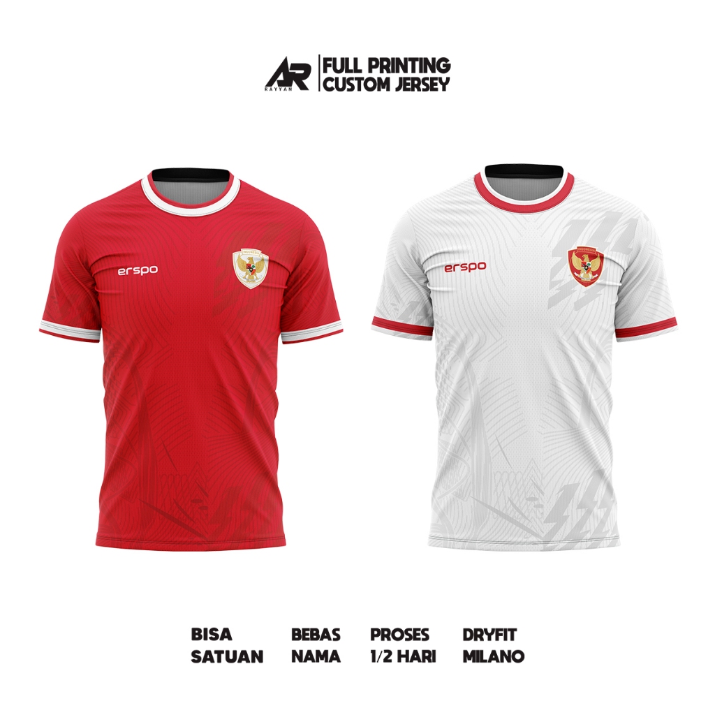 JERSEY BAJU BOLA TIMNAS 2024 MERAH DAN PUTIH