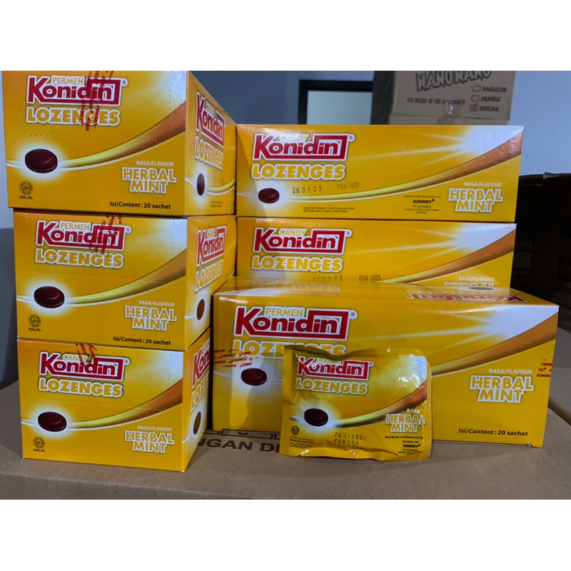 

Konidin lozenges sachet isi 6 butir rasa herbal mint