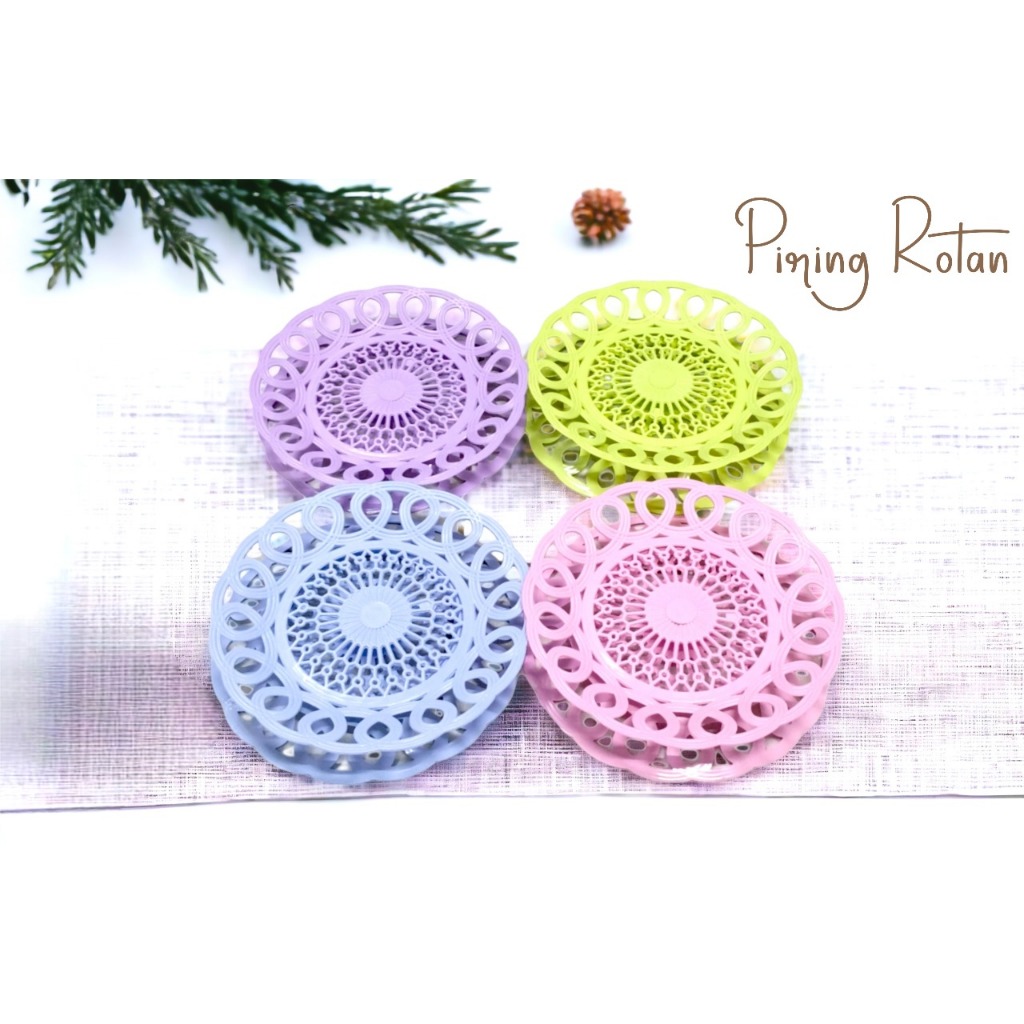 Piring Rotan Warna Pastel